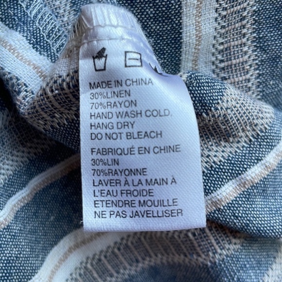 Paper Crane Anthropologie Linen vertical stripe oversized box tank top - Picture 8 of 9